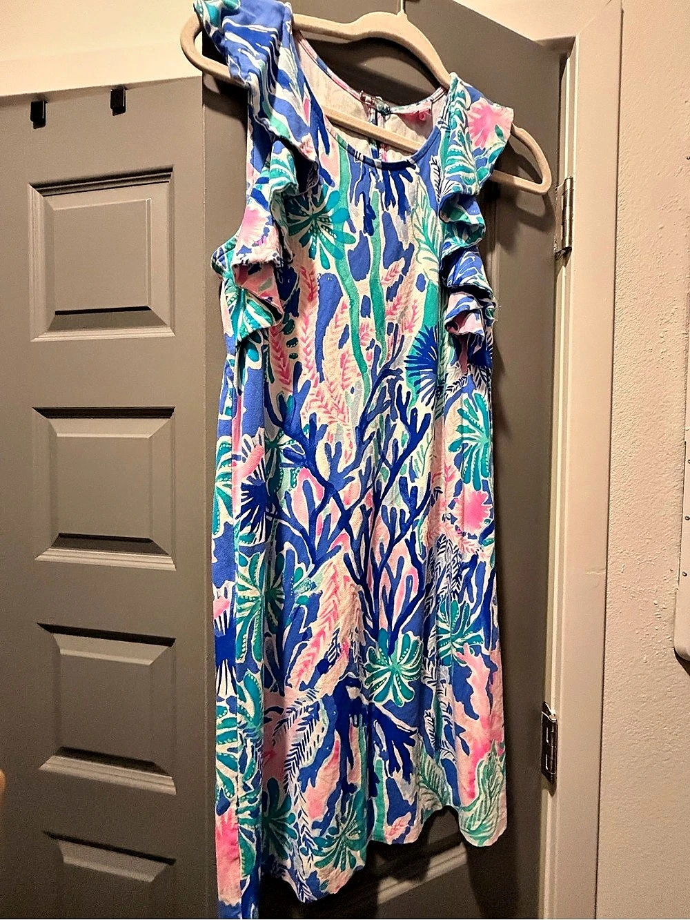 Lilly Pulitzer Lula Dress Women's Maxi Dress Blue & Pink Size Medium